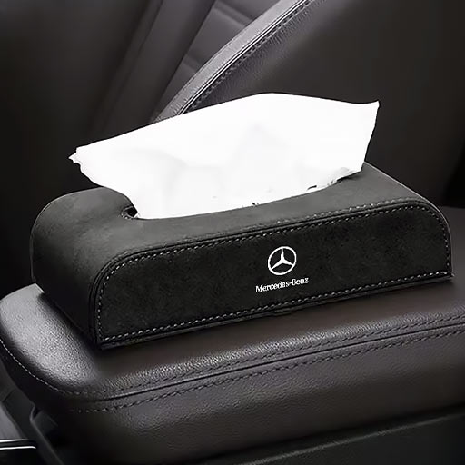 tissue box with mercedes logo